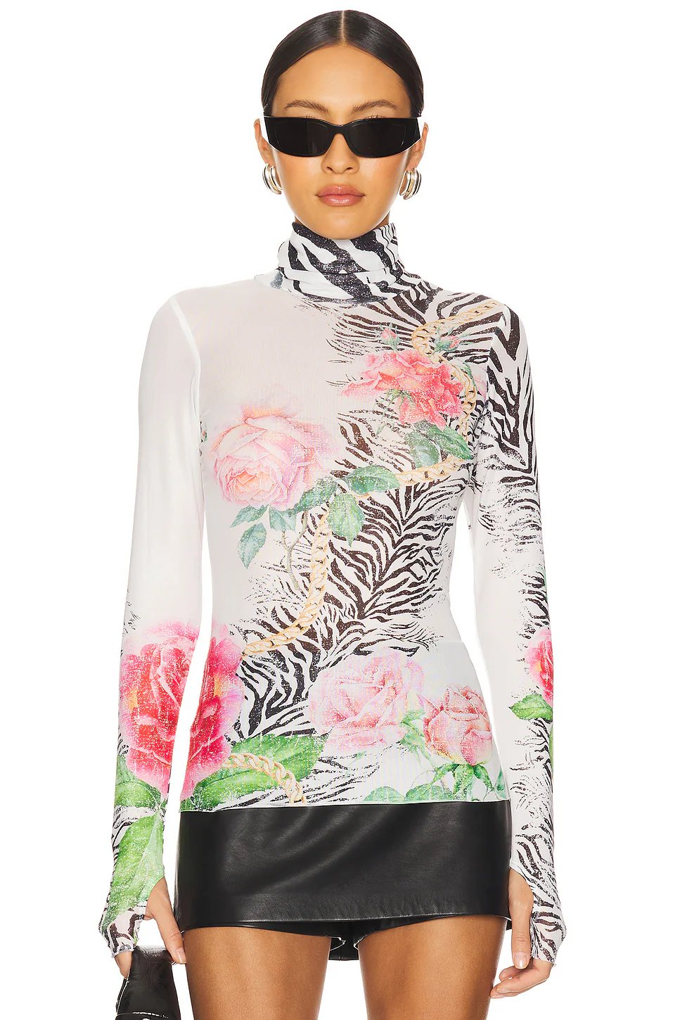 AFRM Zadie Top in Zebra Rose - Image 3