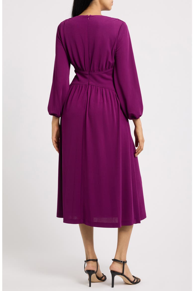 Blouson Long Sleeve Fit & Flare Midi Dress