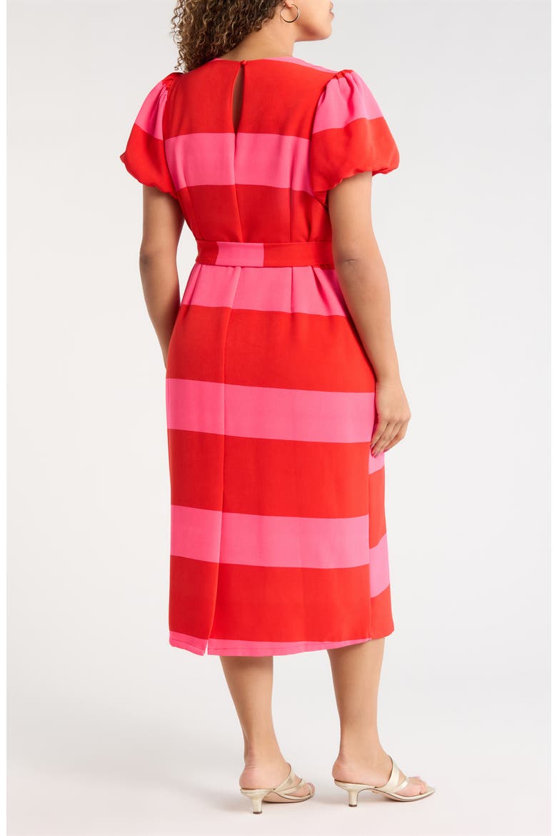 Lolli Stripe Senidy Puff Sleeve Midi Dress