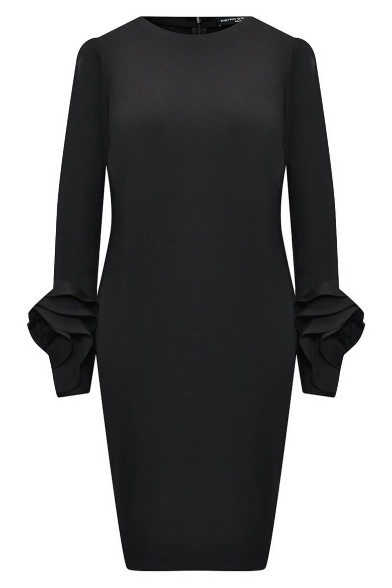 Rosette Cuff Long Sleeve Maternity Sheath Dress