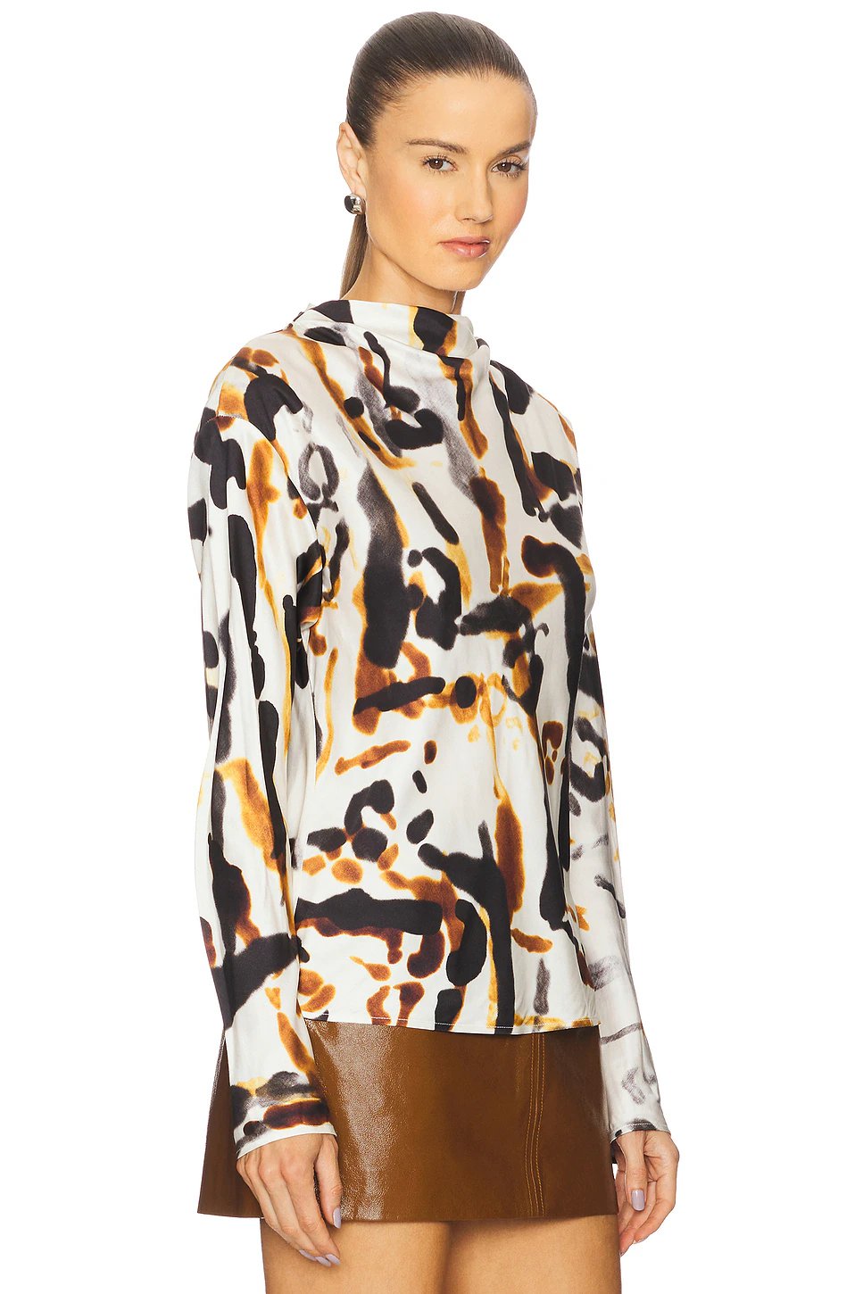 A.L.C. Georgia Top in Black & Camel - Image 2