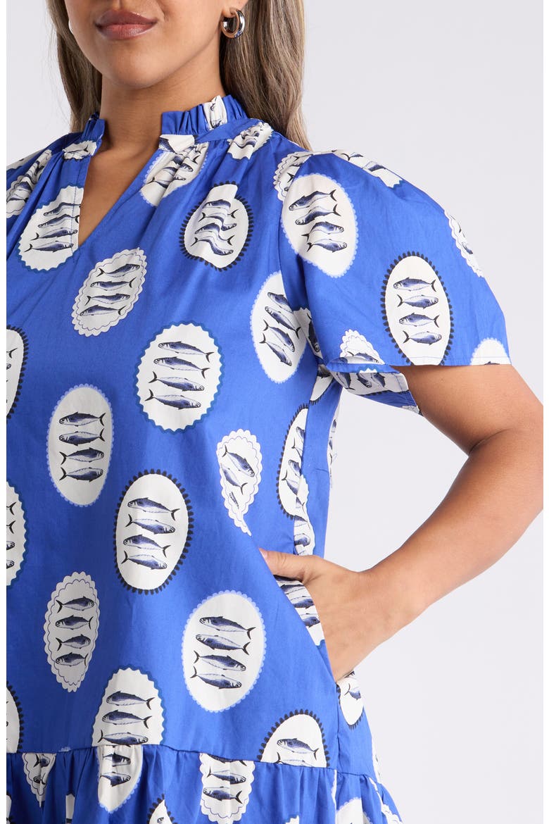 Sardine Sea Azari Cotton Shift Minidress