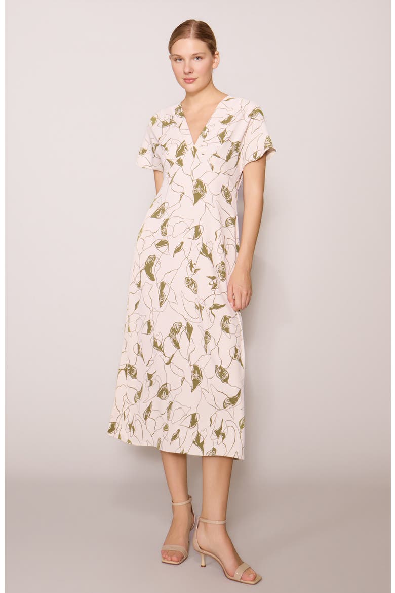 Floral V-Neck Midi Dress