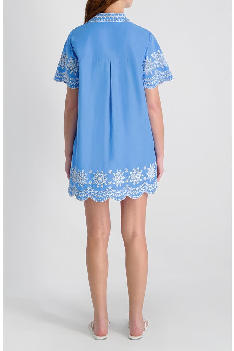 Alissa Embroidered Cotton Mini Shirtdress