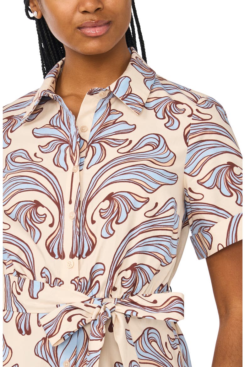Print Belted Midi Shirtdress