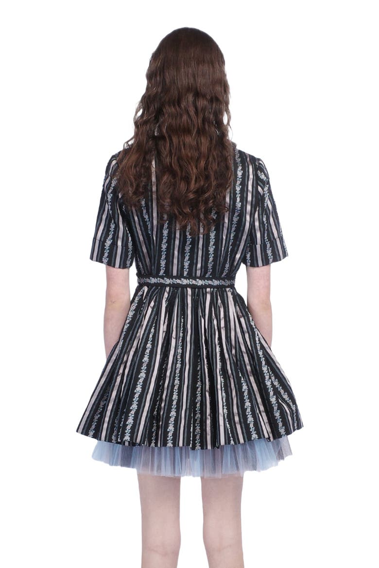 Ribbon Roses Belted Mini Dress