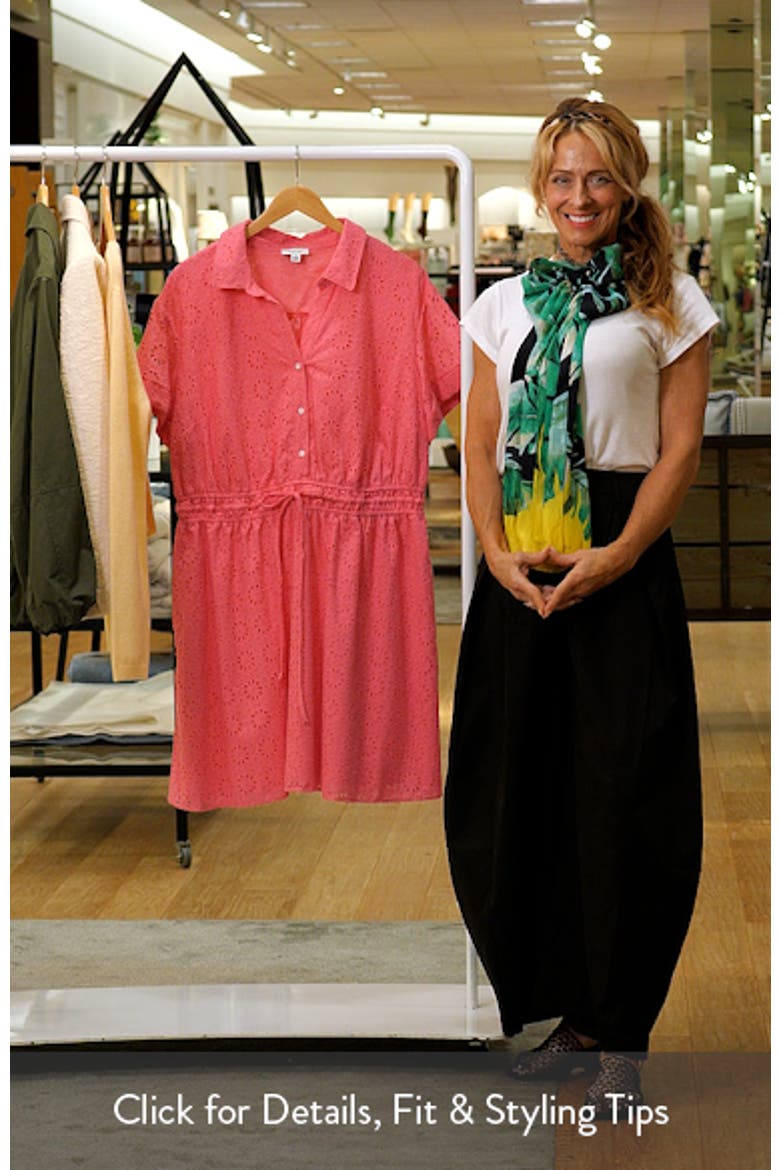 Short Sleeve Cotton Eyelet Shirtdress