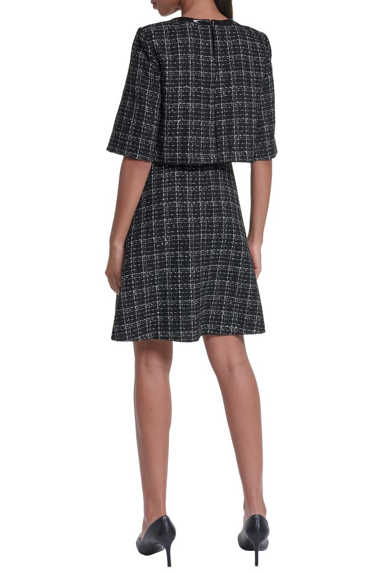 Sequin Plaid Tweed Dress
