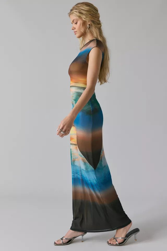 AFRM Cody Cap Sleeve Mesh Maxi Dress - Image 4