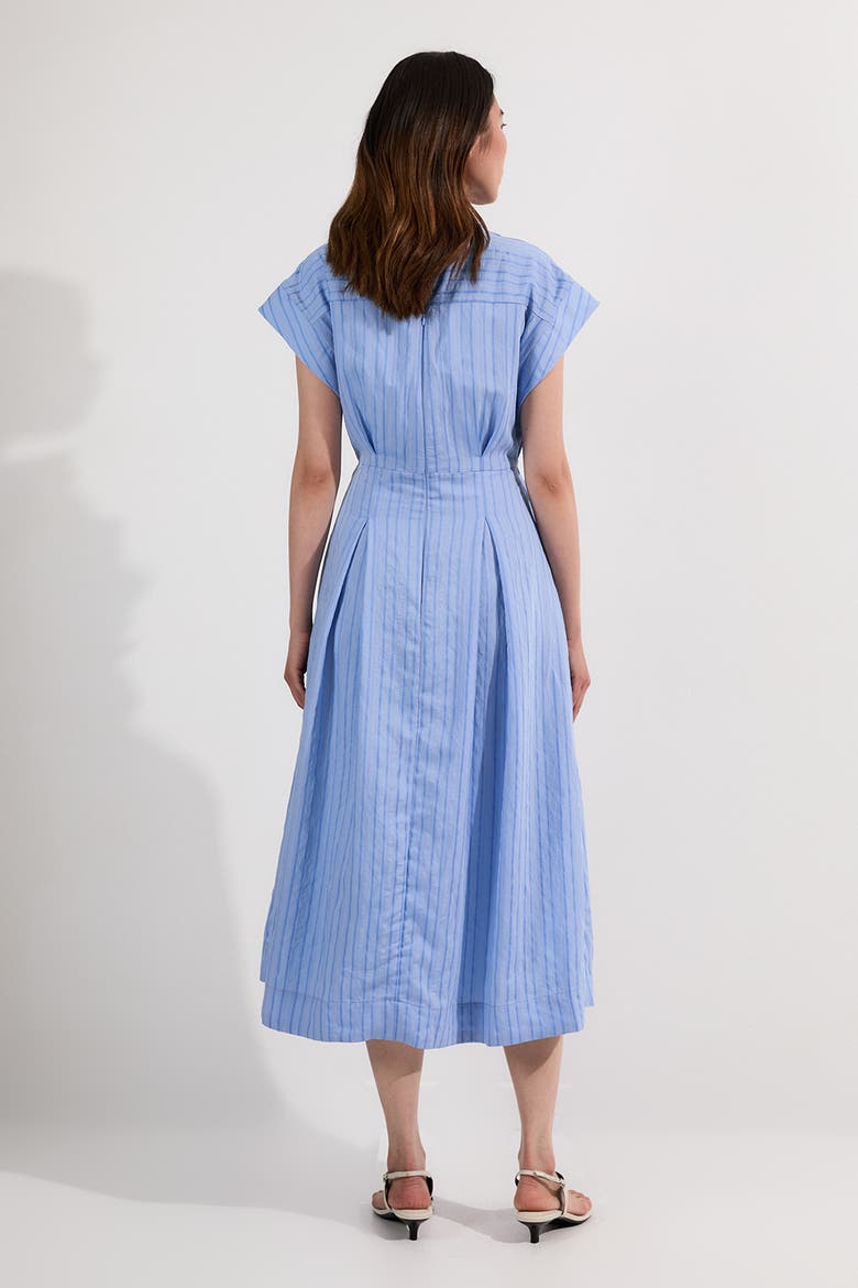 Belted Woven Midi Shirt Dress