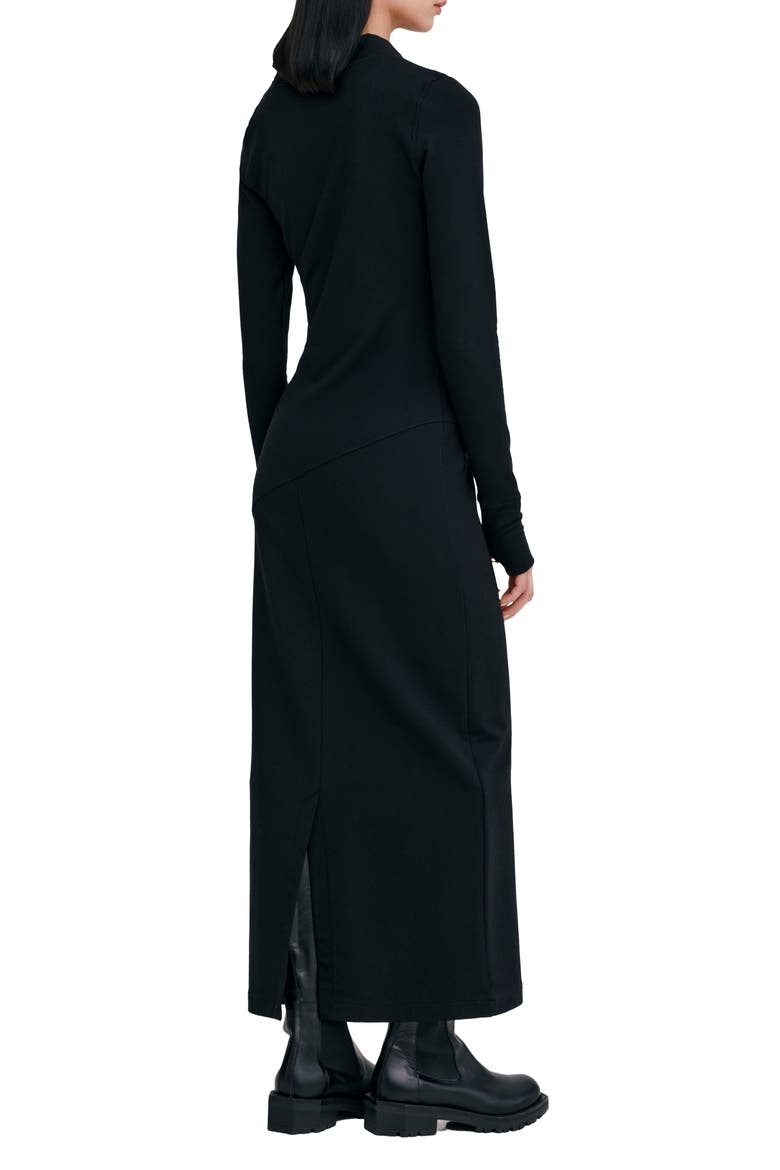 Broome Asymmetric Half Zip Long Sleee Maxi Dress