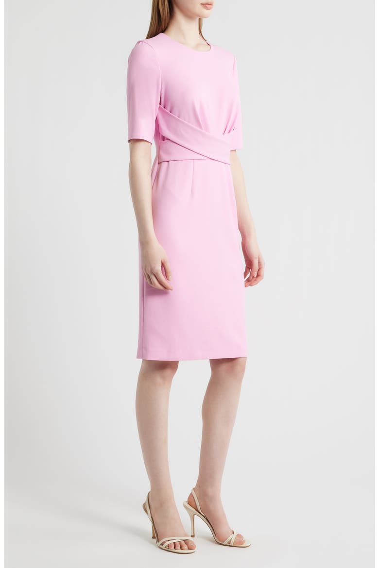 Wrap Overlay Sheath Dress