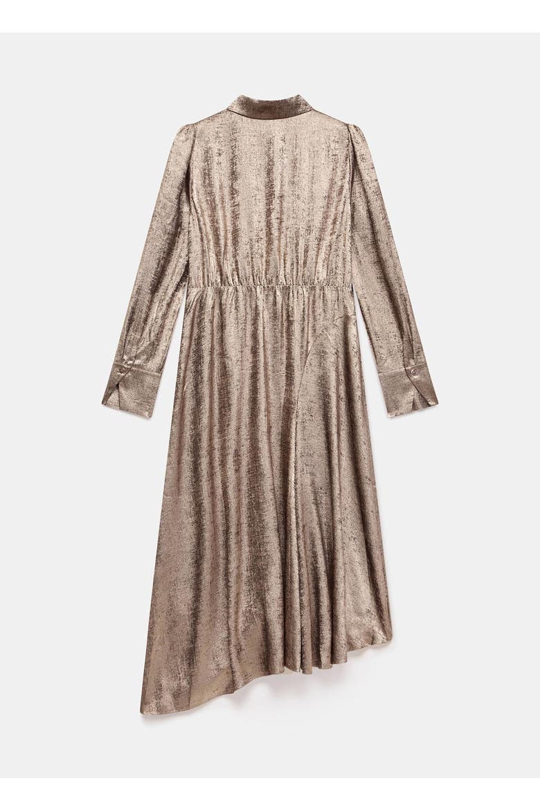 Metallic Midi Shirt Dress