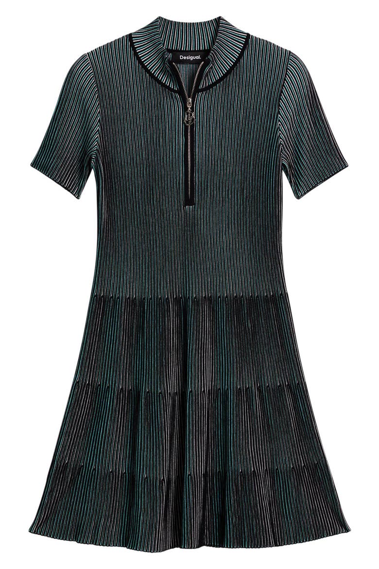 Rib Half Zip Minidress