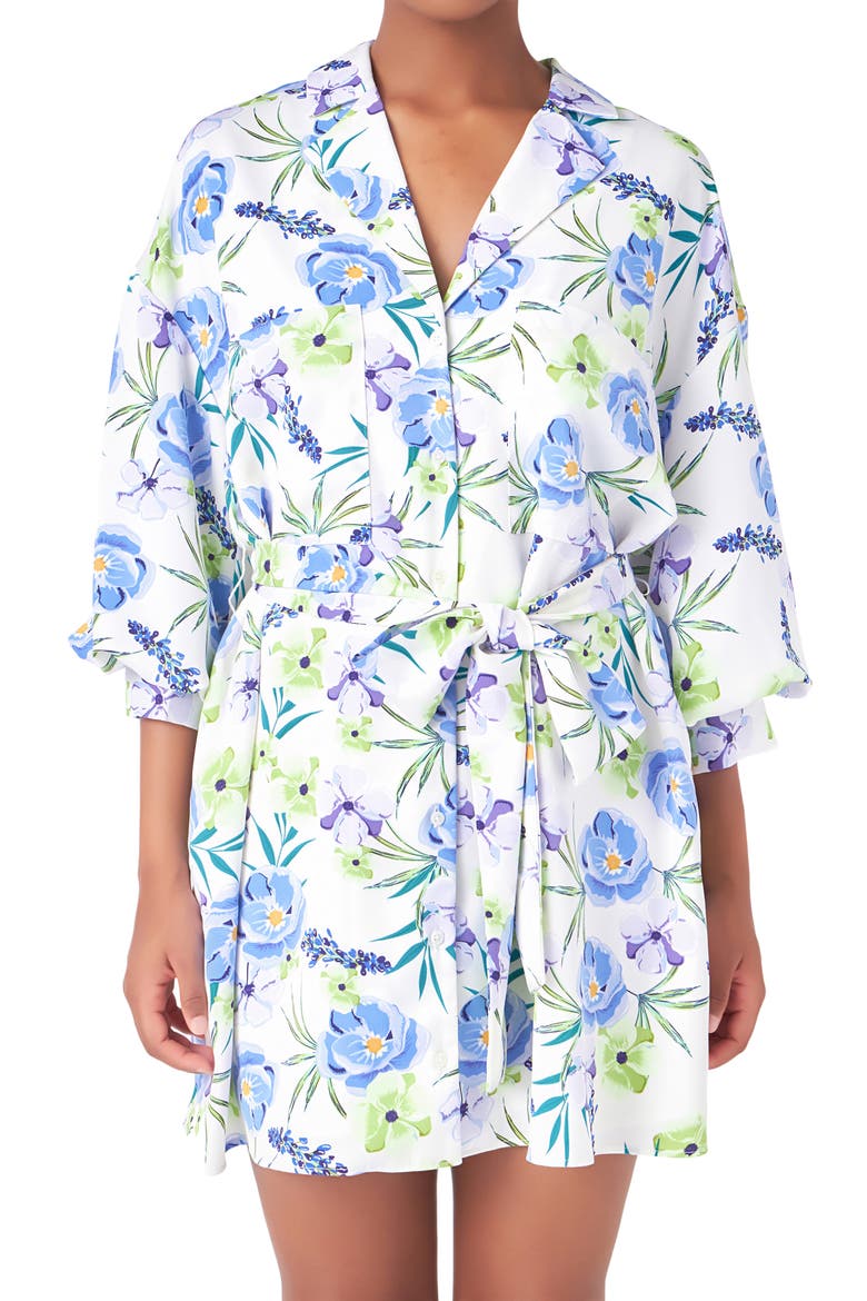 Floral Mini Shirtdress