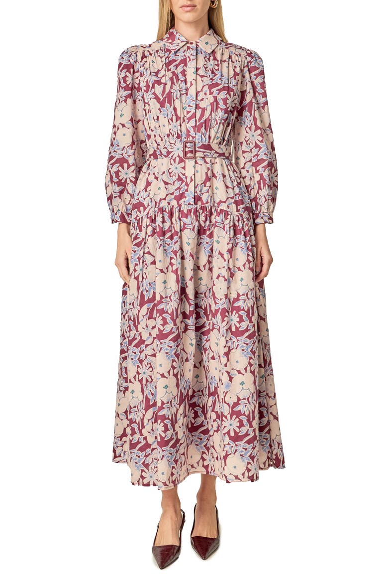 Print Long Sleeve Maxi Dress