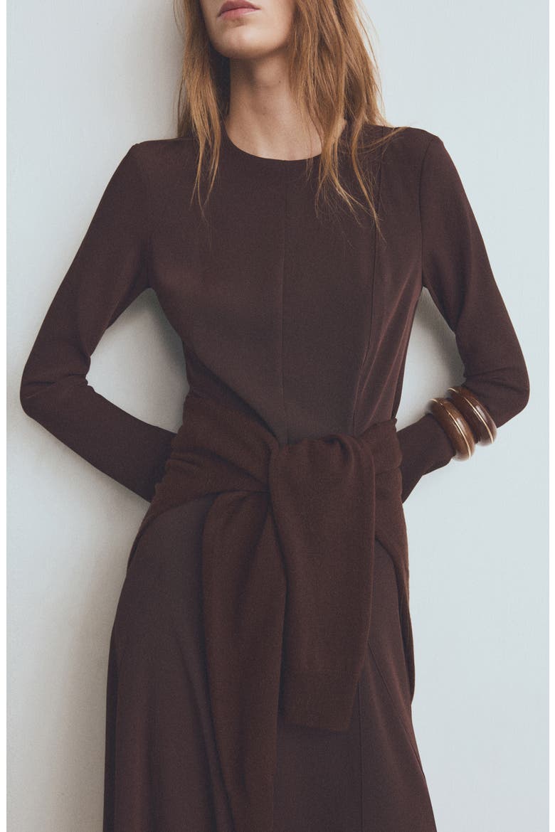 Godet Long Sleeve Maxi Dress