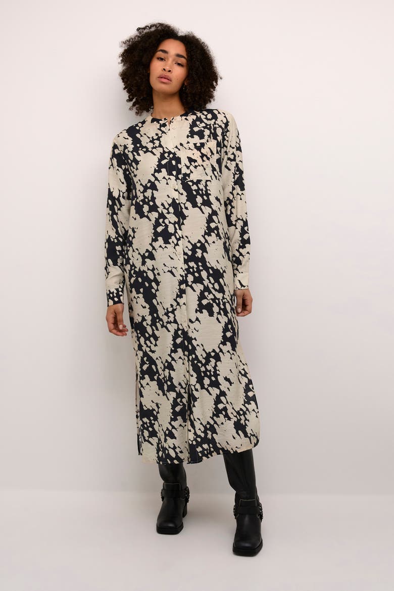 KAlouise Round Neck Maxi Shirt Dress