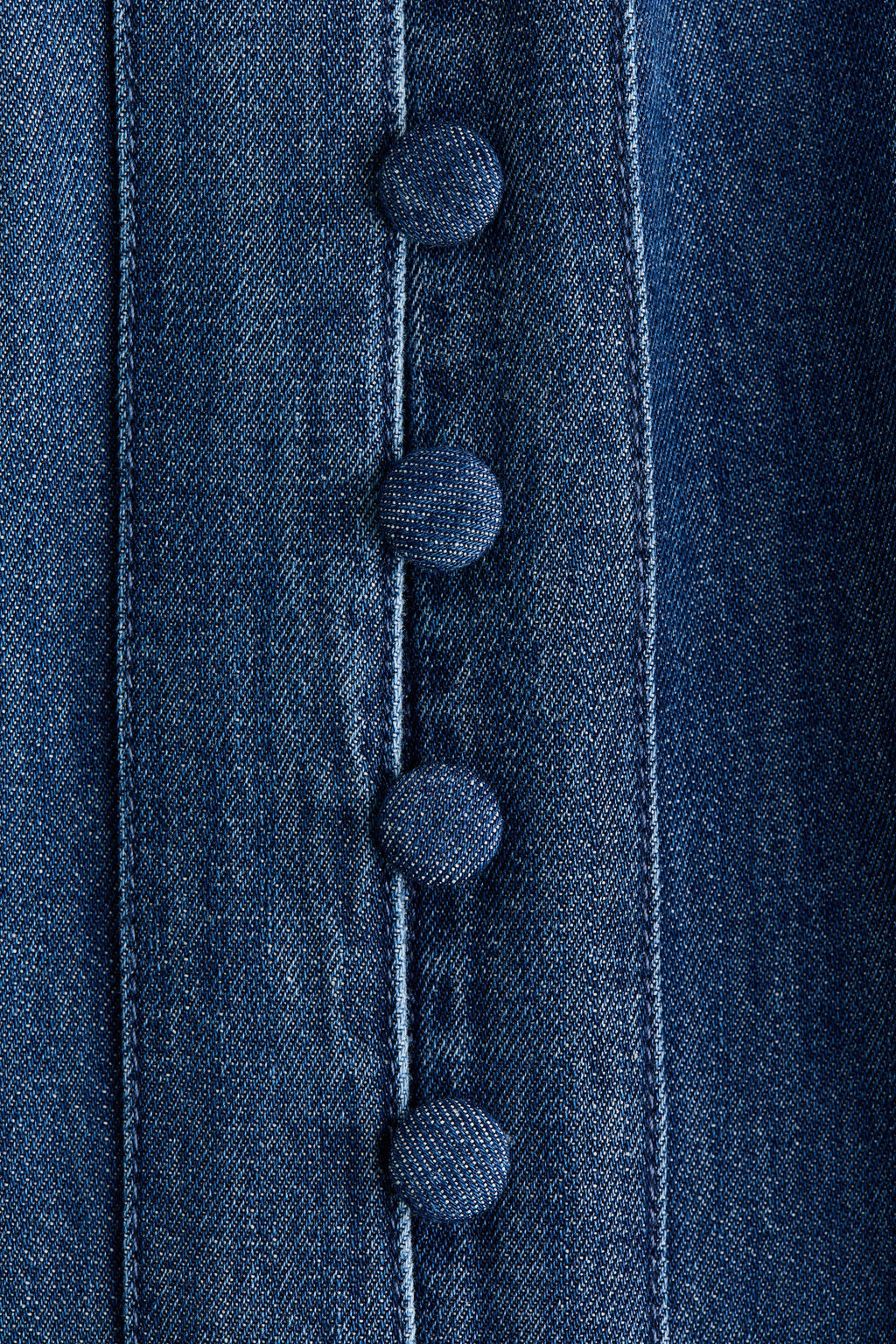 Puff-Sleeved Denim Dress