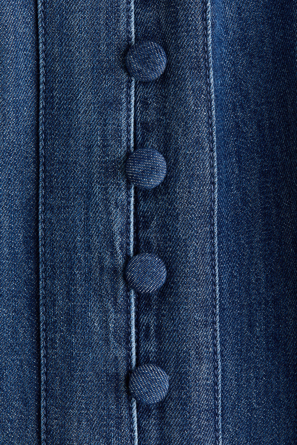 Puff-Sleeved Denim Dress
