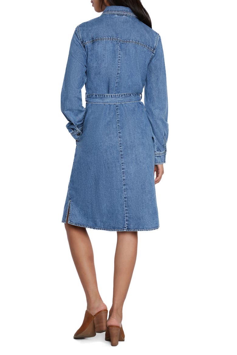 Chloe Long Sleeve Belted Denim Shirtdress