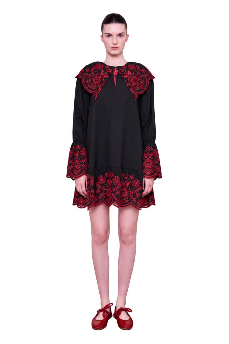 The Broderie Anglaise Edit Embroidered Detail Mini Dress
