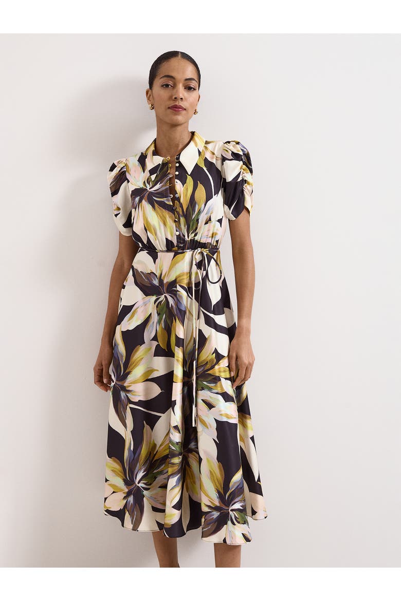 Bella Puff Sleeve Printed Shirt Dress