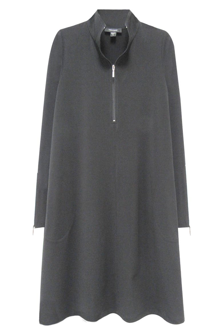 Quarter Zip A-Line Travel Jersey Dress