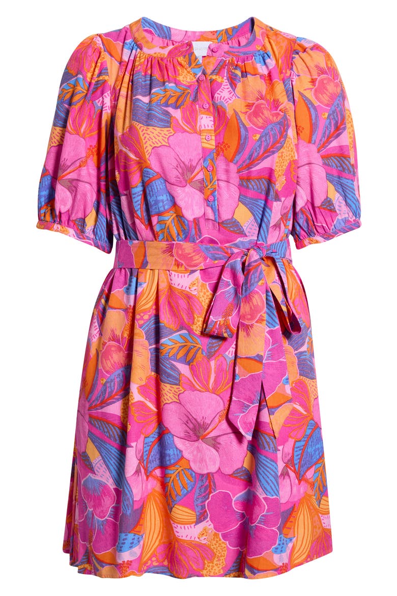 Floral Print Belted Minidress