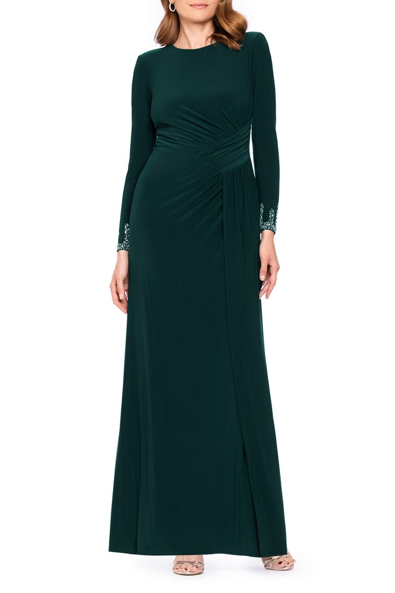 Bead Detail Long Sleeve Knit Gown