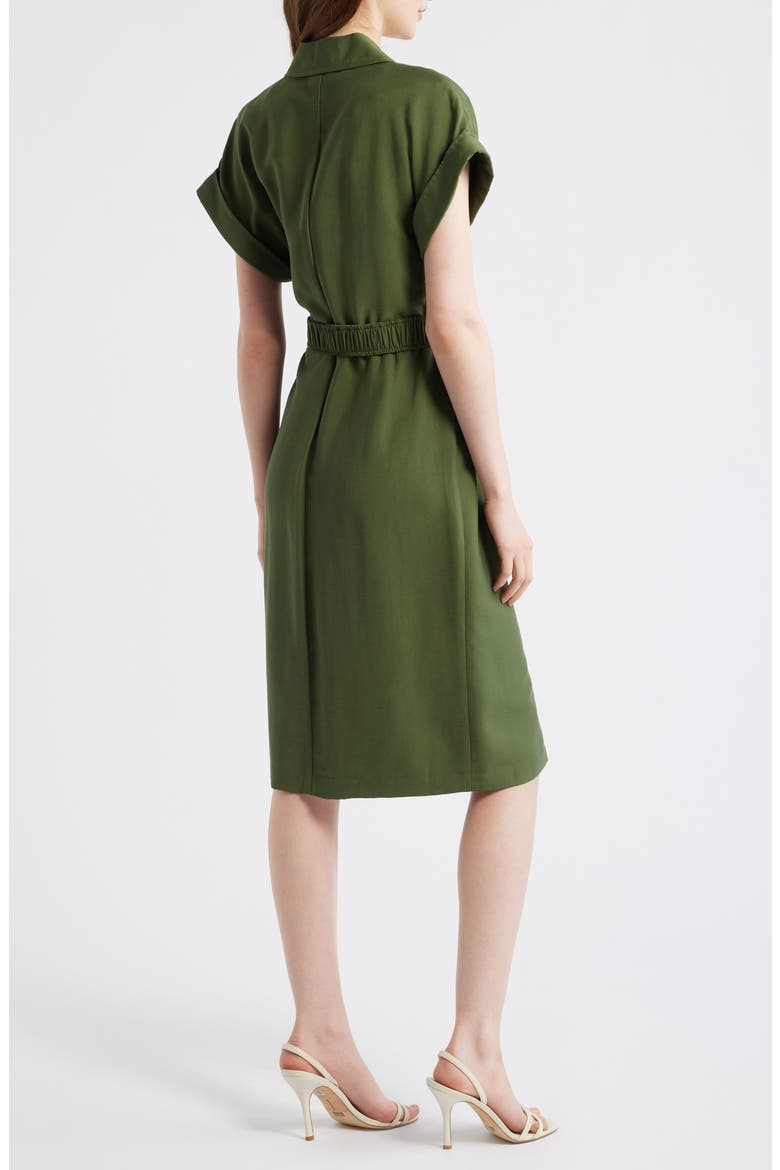 Belted Woven Midi Shirtdress