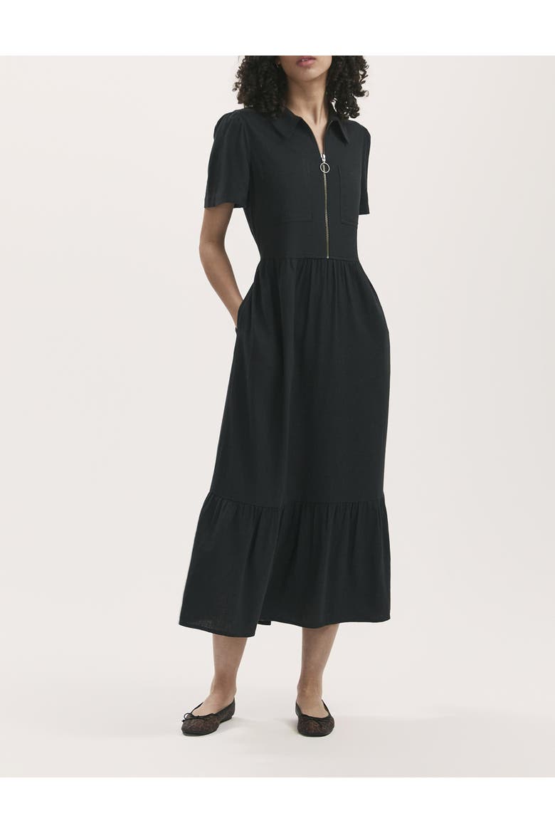 Tania Linen Blend Midi Shirt Dress