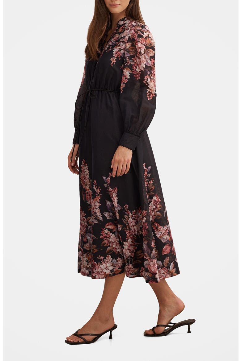 Courtney Floral Long Sleeve Midi Dress