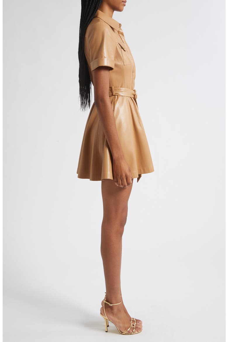 Lucy Faux Leather Mini Shirtdress