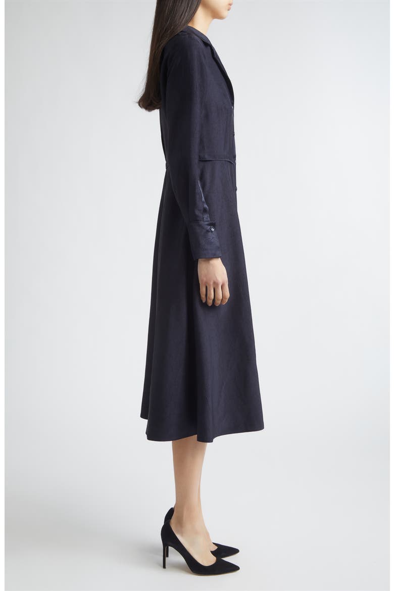 Long Sleeve Washed Twill Midi Shirtdress
