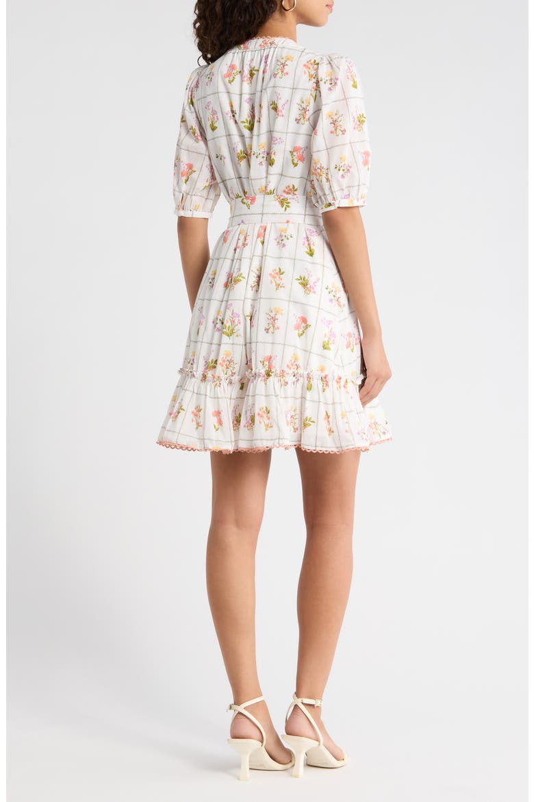Diane Floral Redna Belted Cotton Button-Up Minidress