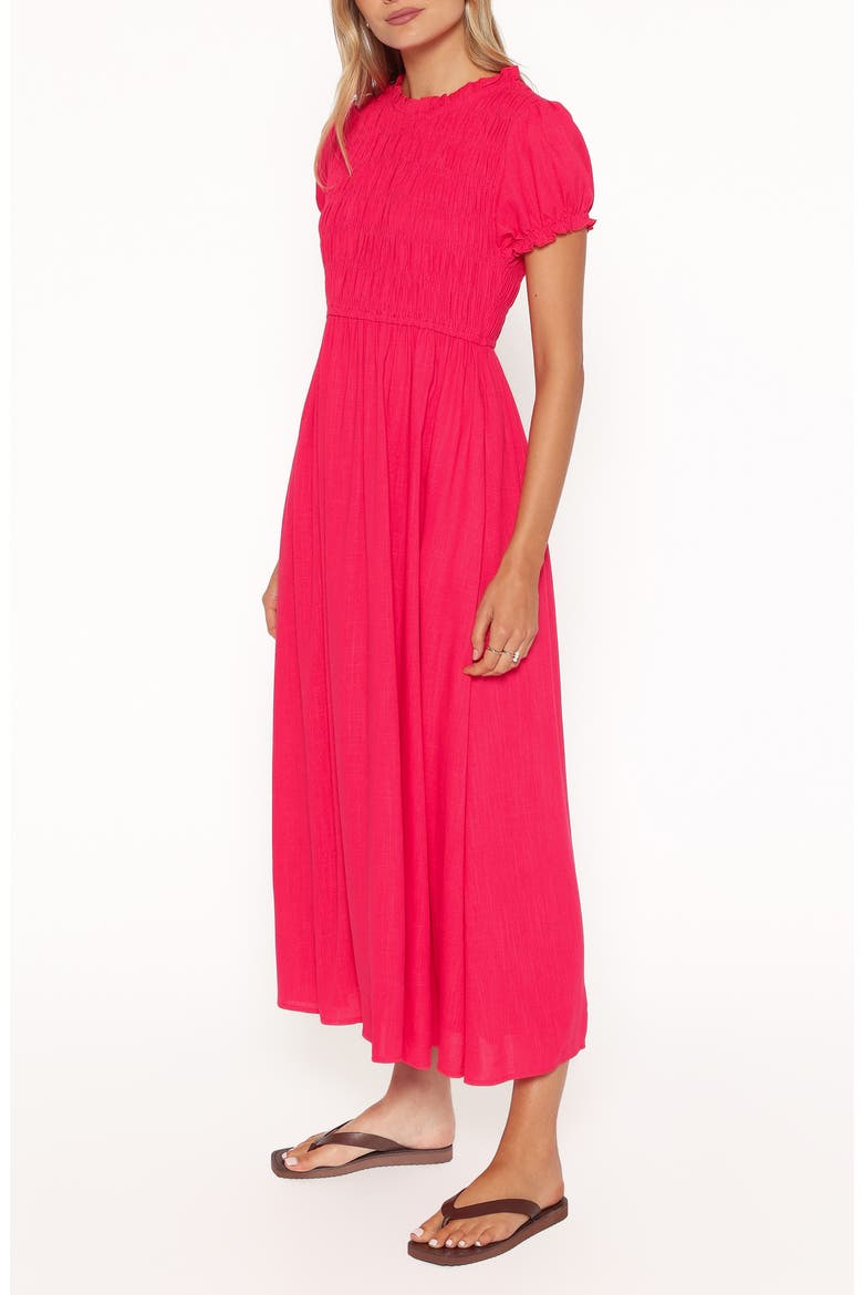 Darla Smocked Puff Sleeve Midi Dress
