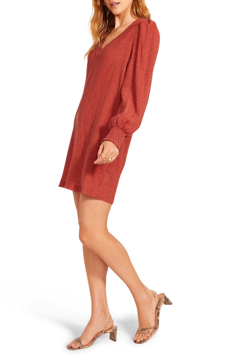 BB Dakota x Steve Madden Ruston Textured Long Sleeve Shift Minidress