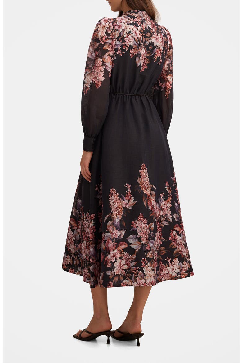 Courtney Floral Long Sleeve Midi Dress