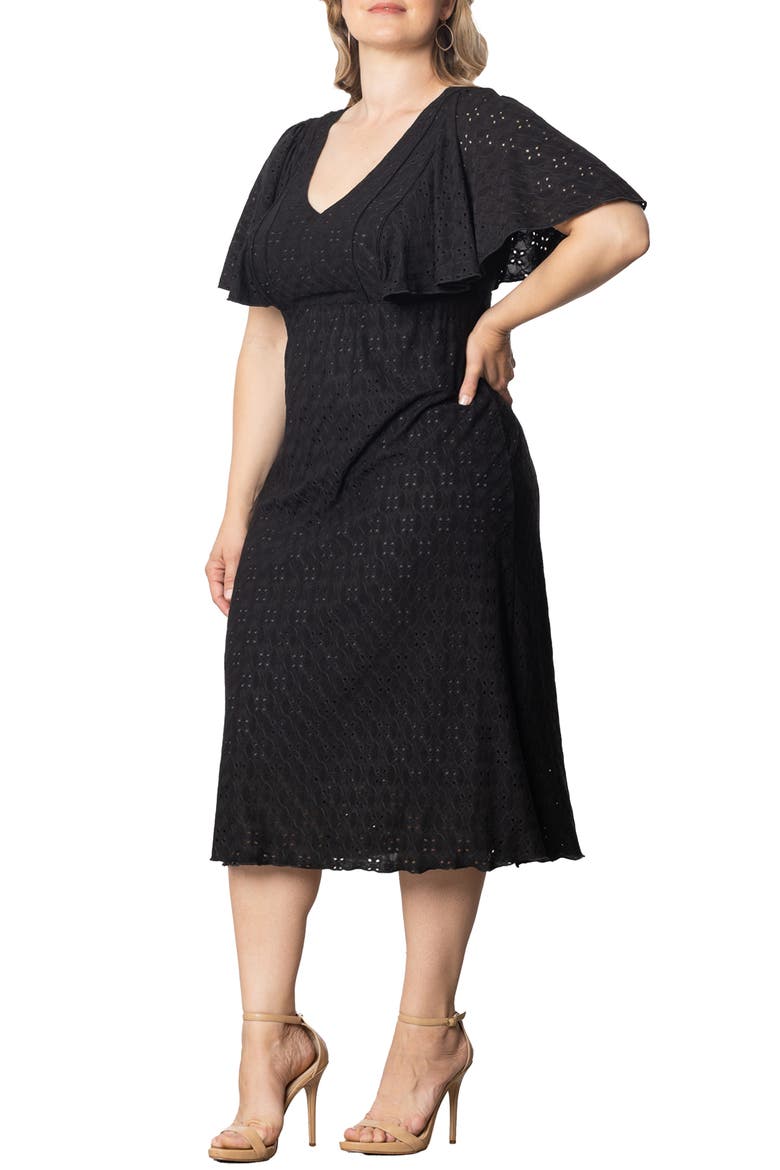 Lucy Short Sleeve Eyelet Midi Dress