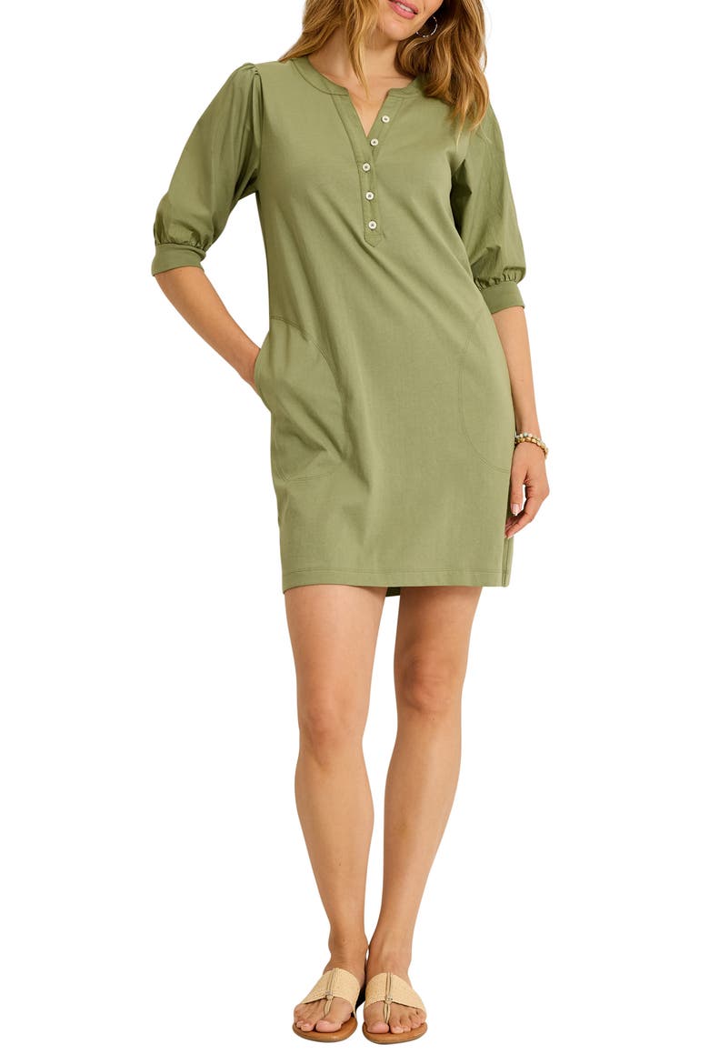Islandscape Cotton Henley Minidress