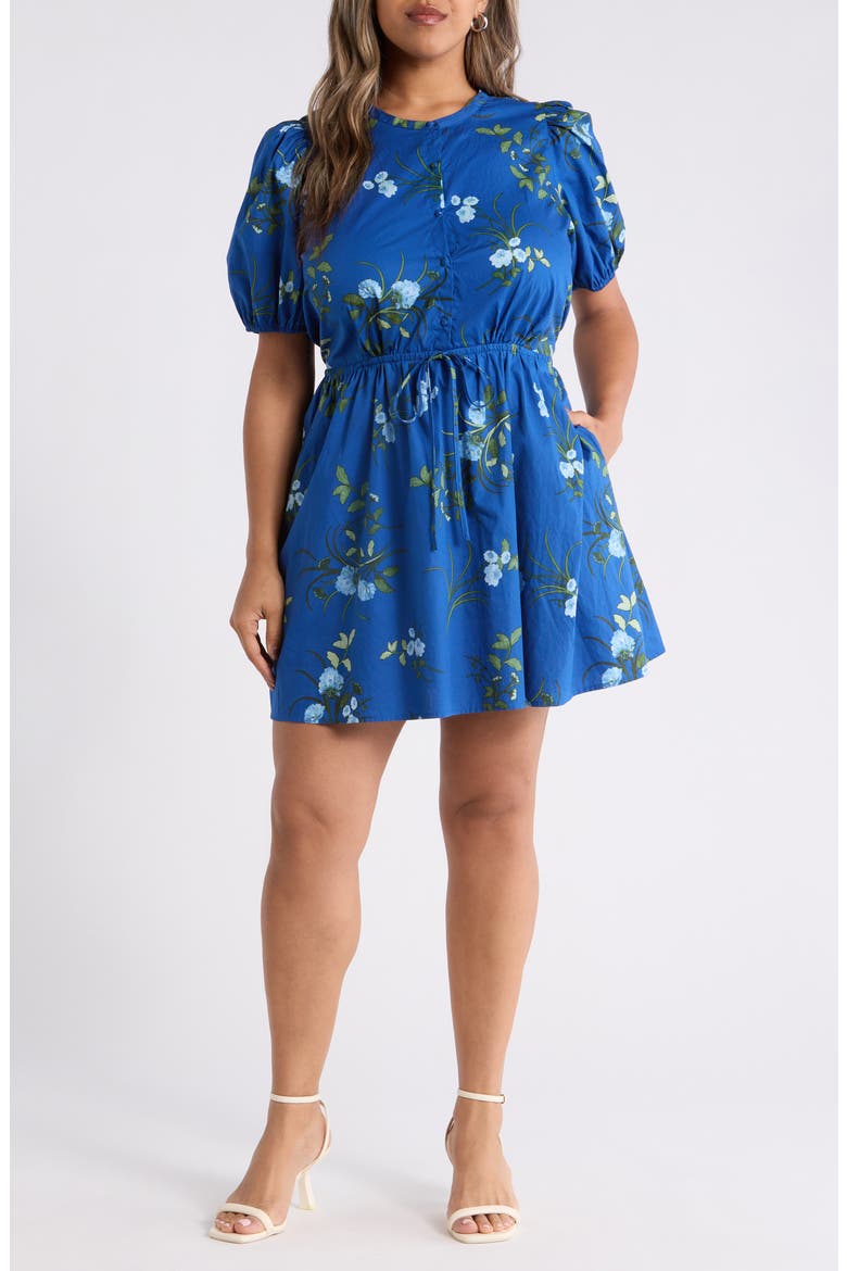 Sendra Floral Alba Drawstring Waist Cotton Minidress