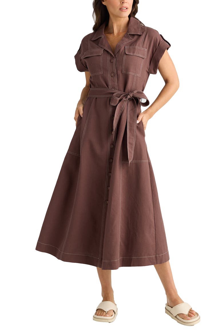 Portia Cotton Blend Maxi Shirtdress