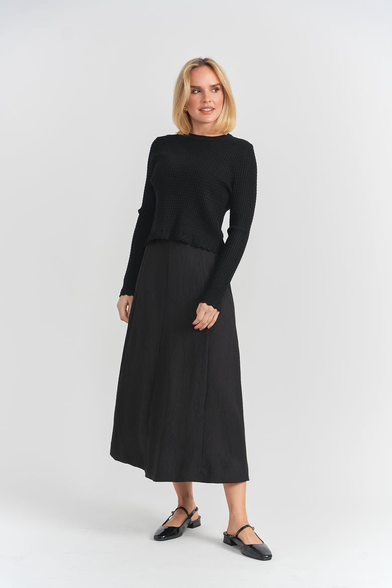 Teen Crinkle Cotton Midi Skirt