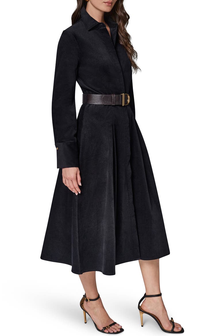 Belted Corduroy Midi Shirtdress