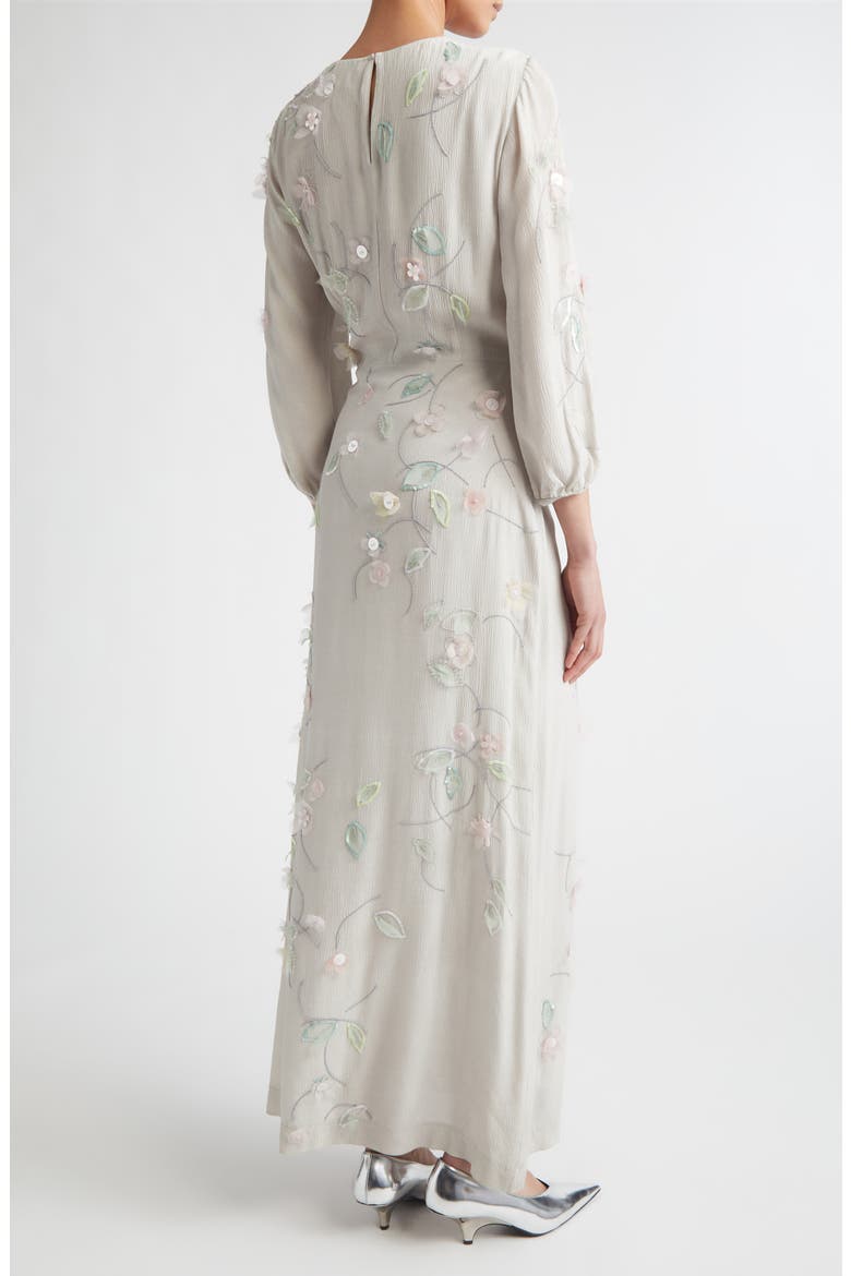 Berna Embroidered Crinkle Maxi Dress