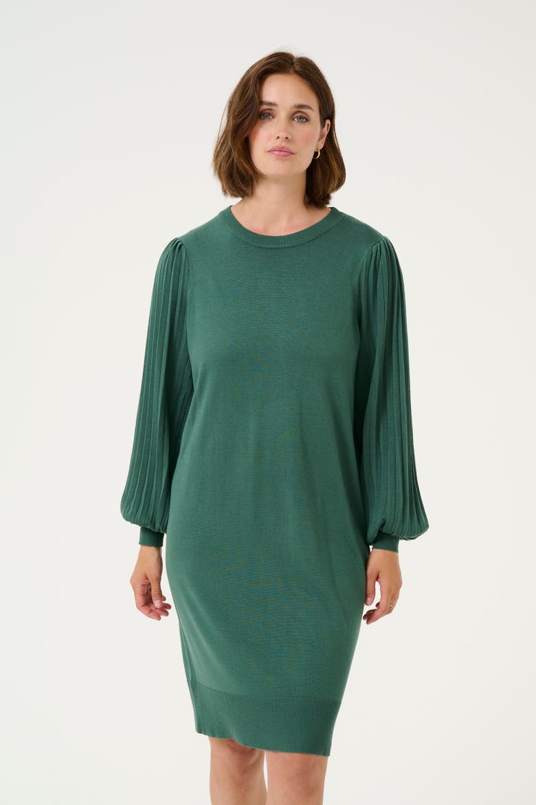Kalone Knit Round Neck Knee Length Dress