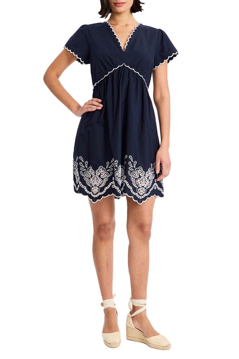 V-Neck Cotton Minidress