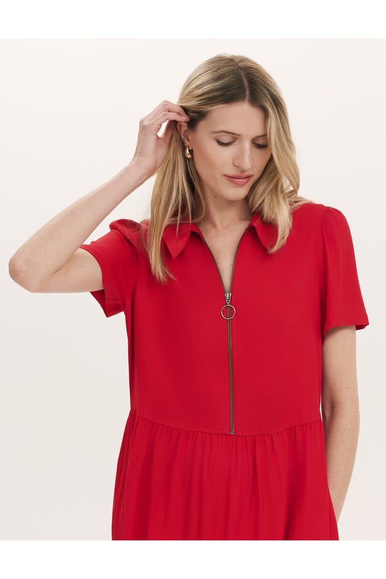 Orion Zip Front Midi Shirt Dress