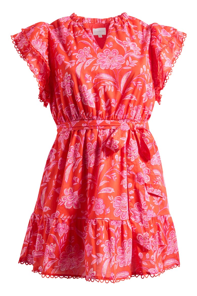 Aria Floral Print Ruffle Minidress